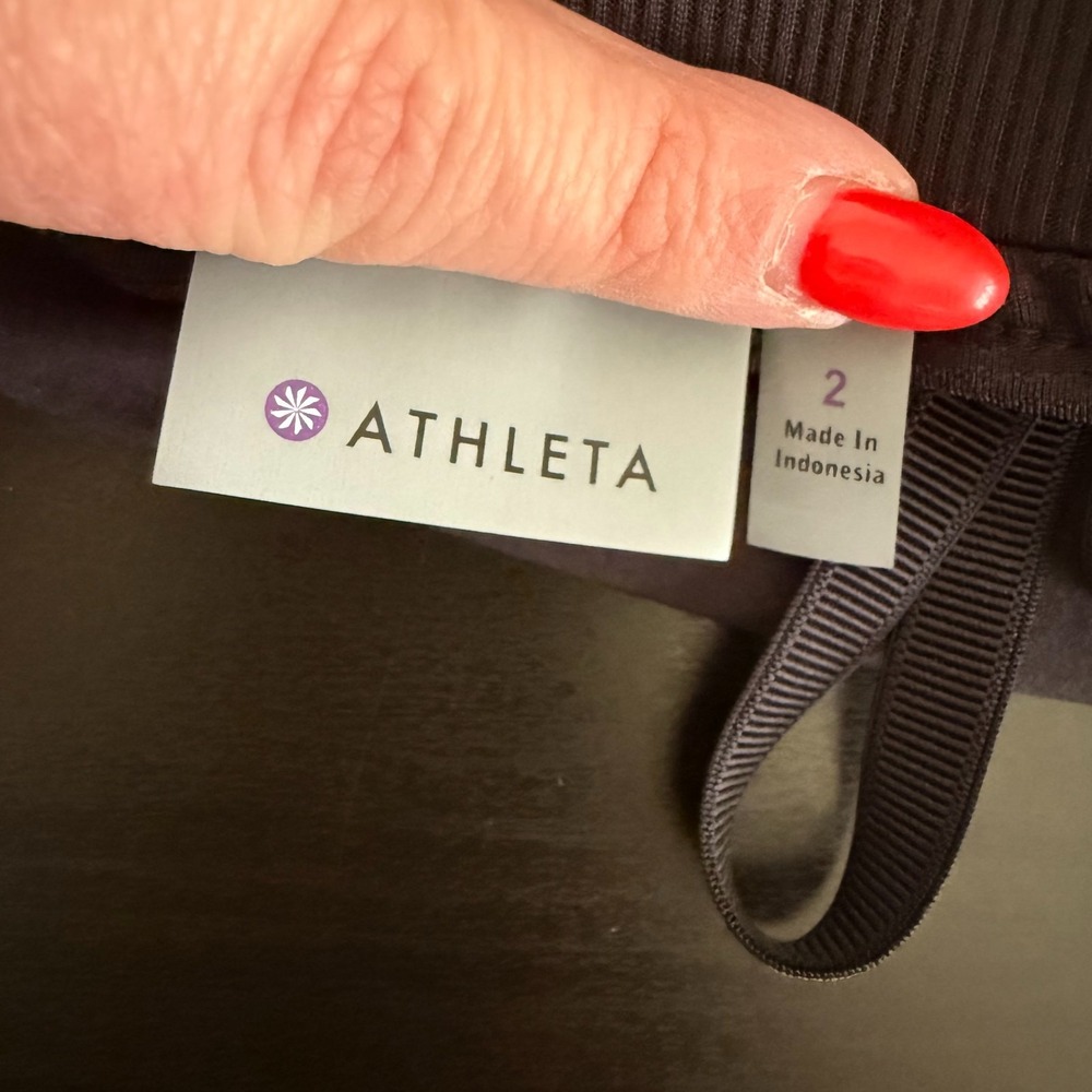 Athleta‎ Midtown Skirt Womens Size 2 Black Lined Drawstring Athletic Sport Skort - Picture 7 of 11